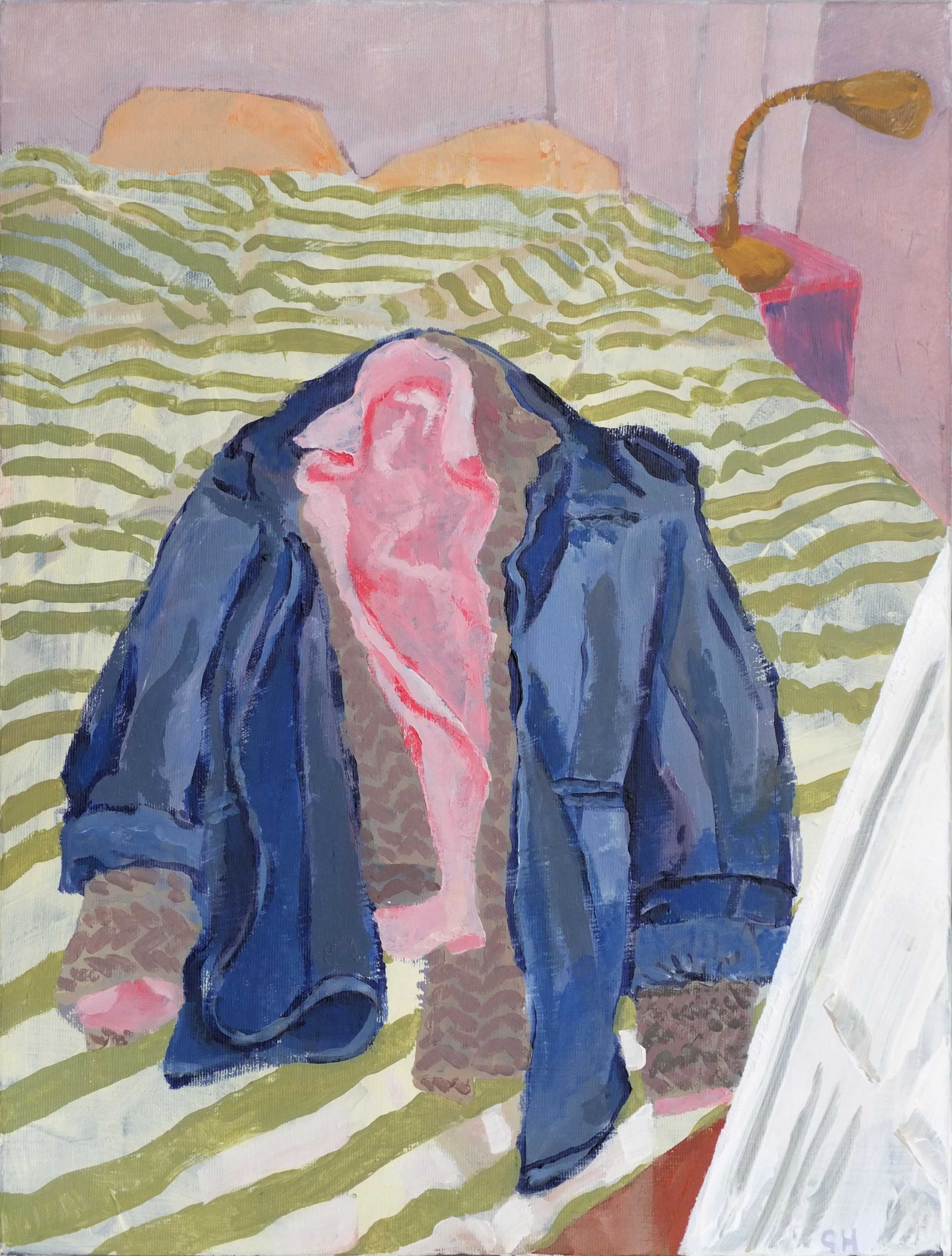Jacket on the Striped Bed